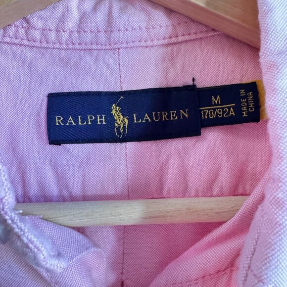 Ralph Lauren Womens Oxford Button Down Shirt Size Medium M Pink Preppy - Picture 10 of 12